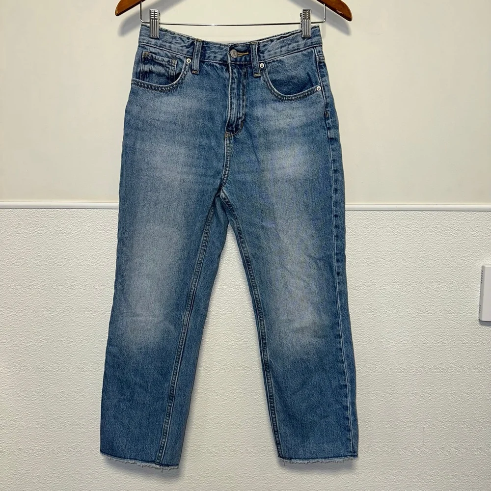 Old Navy Blue High-Rise Slouchy Straight Jeans Size 14 Girls